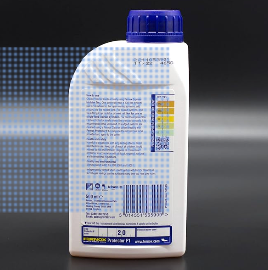 Fernox F1 Protector 500ml 56599 Protector F1 (Liquid) Central Heating and Water Underfloor Heating Next Working Day