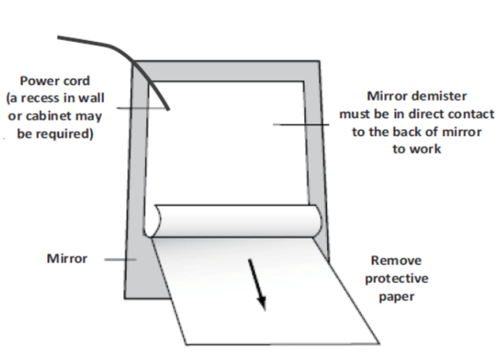 Heated Mirror Demister Pad – Mist Free Bathroom, Makeup & Shaving (IP44 Rated)