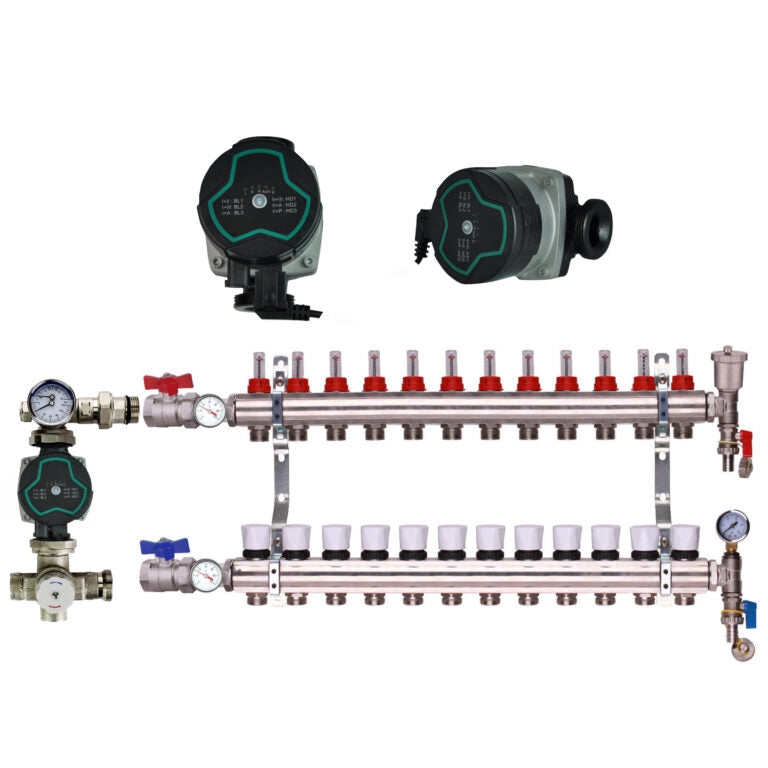 Premium Underfloor Heating Manifold Pack Including Bastion "A" Rated Pump