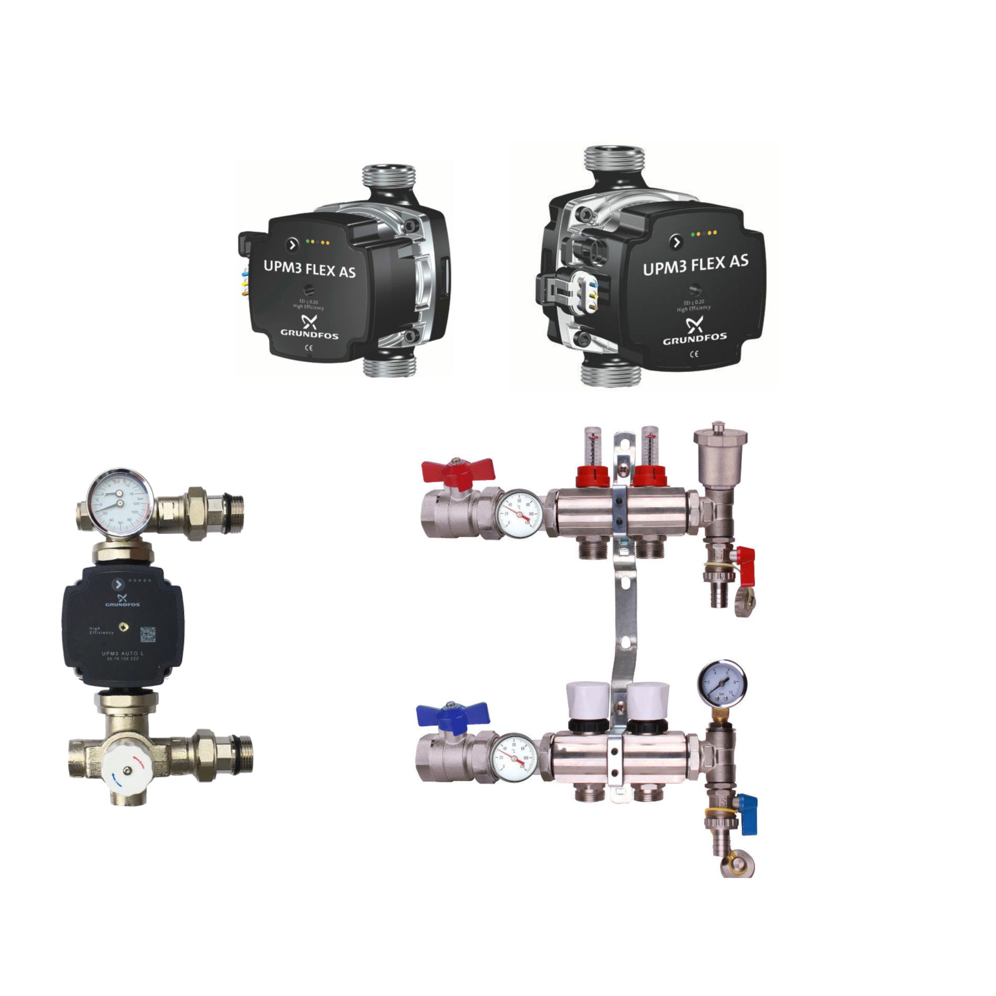 Premium Underfloor Heating Manifold Pack Including Grundfos "A" Rated Pump