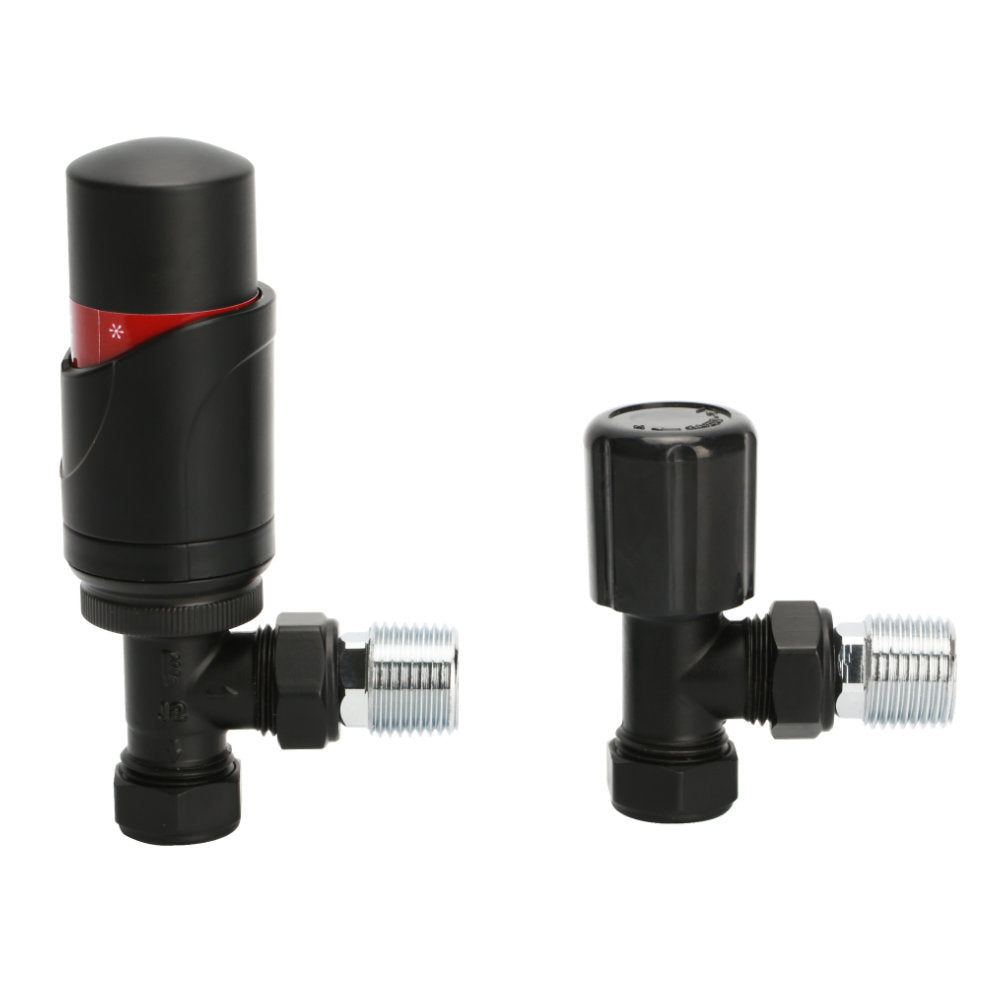Angled TRV & Lockshield Valve Set (15mm)