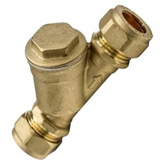 15mm/22mm Y Strainer – Brass Compression – Stainless Steel Mesh Filter
